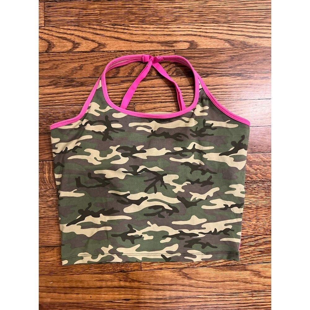 Victoria's Secret PINK Large Camo Bling All Day Cotton Square Neck Bra Tank Top